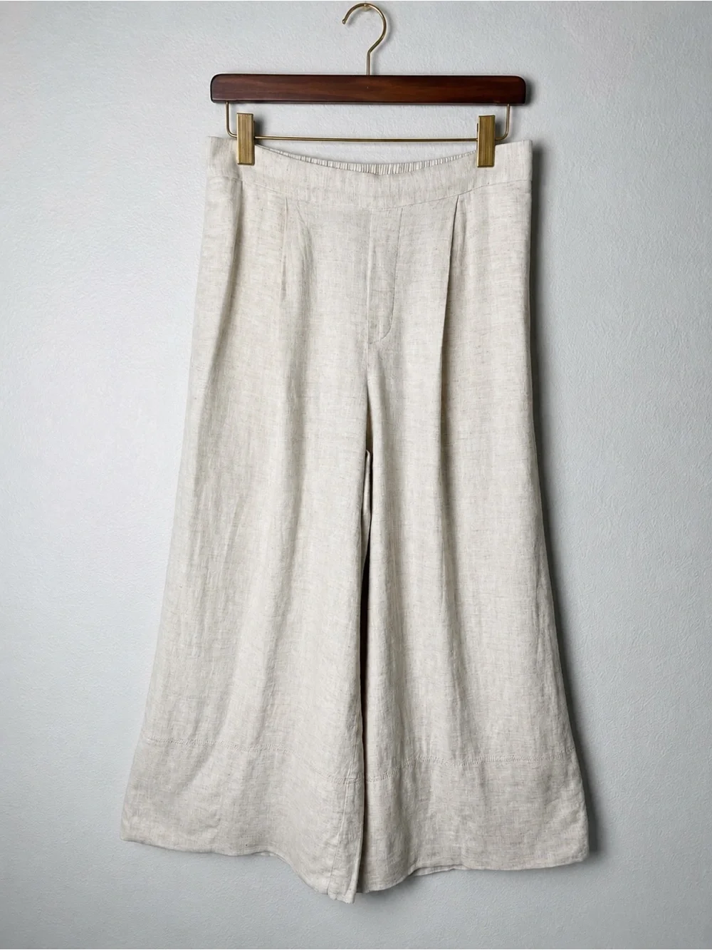 NWT Banana Republic Linen Blend WideLeg Cropped Pants S Quiet Luxury CoastalChic
